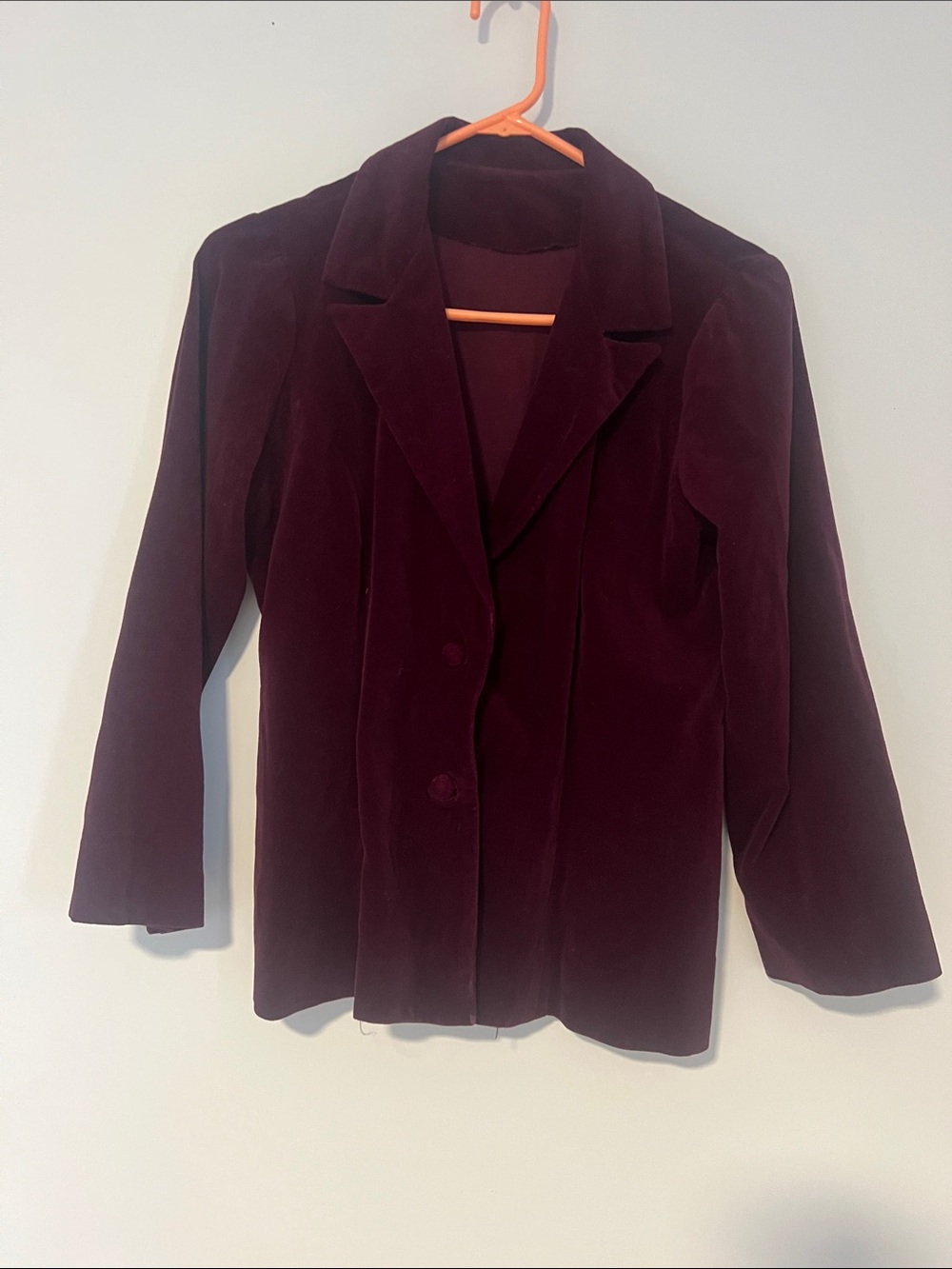 Women's Velvet Blazer Jacket - Deep Burgundy